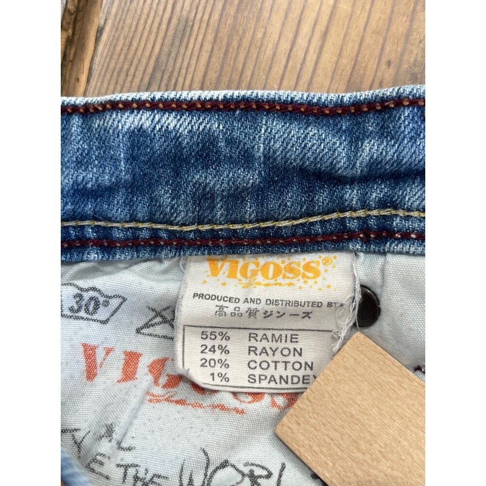 Vigoss Low Rise Bootcut Jeans Juniors 7 Lightwash Flap Pocket Distressed Y2K - Picture 4 of 9